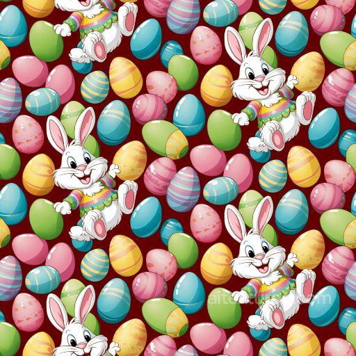 All Easter Digital paper Texture of Cartoon Easter Bunnies and Colorful Painted Eggs seamless All Easter Digital paper PBR texture