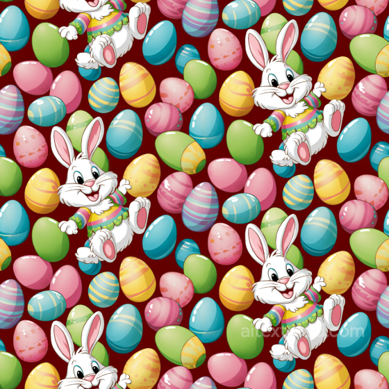 All Easter Digital paper Texture of Cartoon Easter Bunnies and Colorful Painted Eggs All Easter Digital paper texture preview