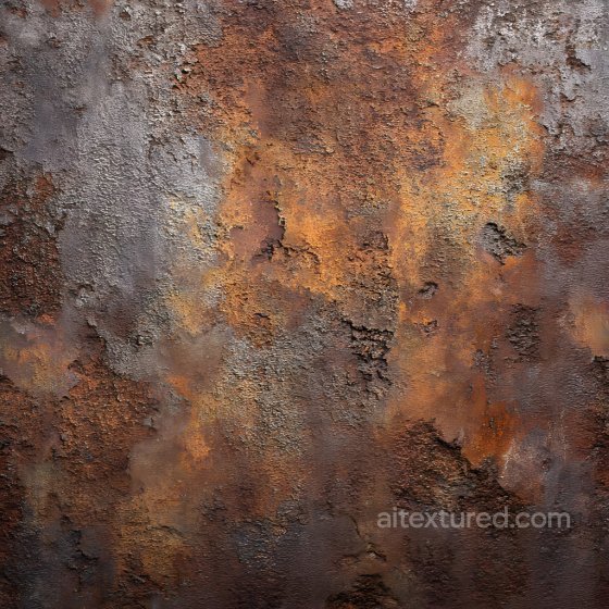 Rusted Metal Cracked & Pitted PBR Texture with Orange and Brown Corrosion Rust texture preview