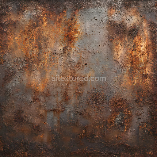 Seamless 3D Rusted Metal PBR Texture Featuring Cracks, Holes, and Corroded Surfaces
