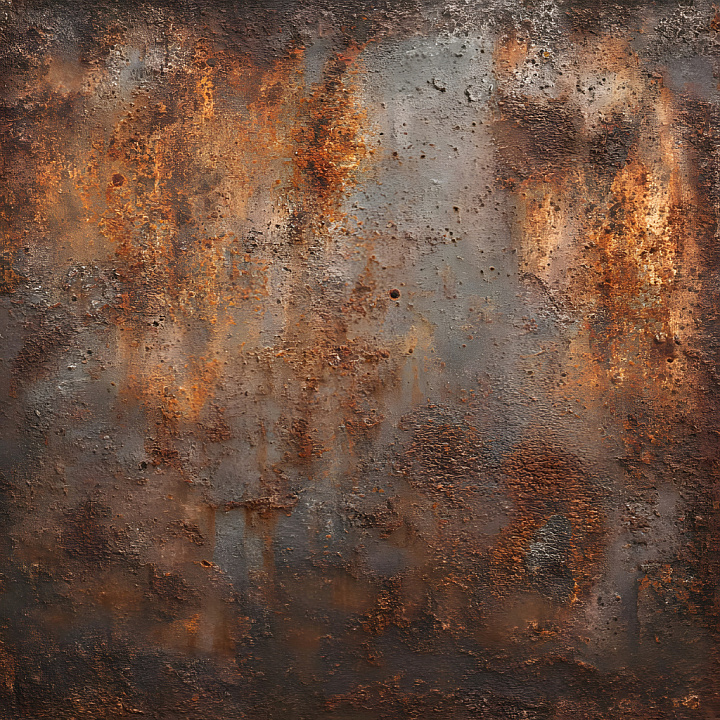 Rusted Metal Featuring Cracks, Holes, and Corroded Surfaces seamless PBR texture preview