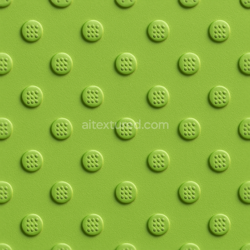 Seamless 3d texture pbr 8k tactile plate with braille dots on matte surface and safety green hue