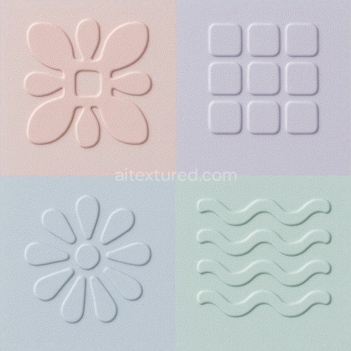 Seamless 3d texture pbr 8k embossed patterns furniture plastic surface with pastel palette