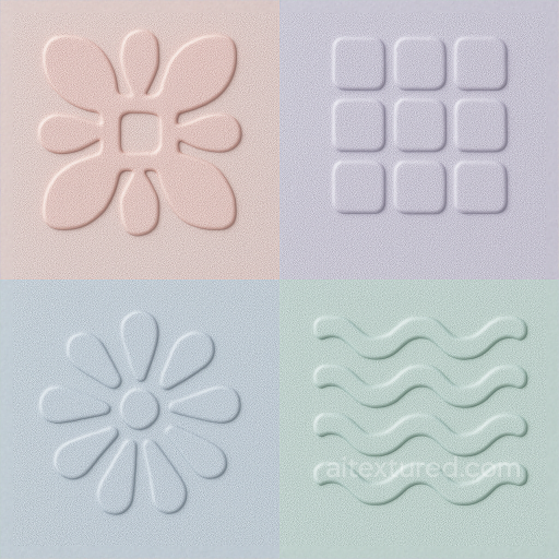 Embossed Patterns Furniture Plastic Surface With Pastel Palette seamless Furniture Plastic PBR texture