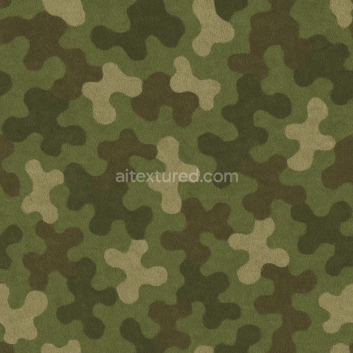 Seamless 3D Texture PBR 8K Grassy Surface Camouflage Cotton Blend Fabric