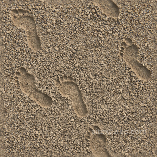 Seamless 8K PBR 3D Texture of Gravel Footprints with Footstep Trail seamless Footprints PBR texture