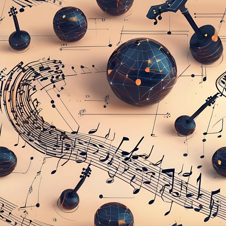 Featuring Vintage Music Sheets and Glossy Instruments seamless PBR texture preview