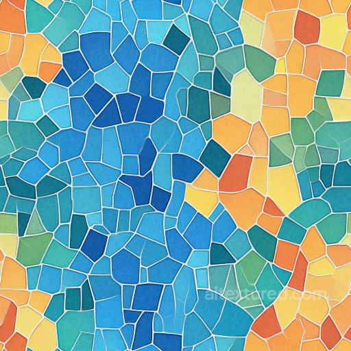 Colorful Irregular Ceramic Mosaic Tiles Seamless Texture with Matte Finish seamless Mosaic PBR texture