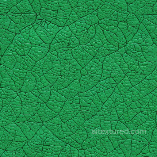 Vibrant Green Cracked Leather Texture with Prominent Grain and Wrinkles seamless Leather PBR texture
