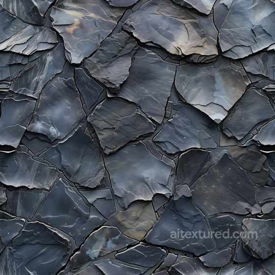 Black Slate Stone Wall PBR Texture with Layered Rock Plates Stone texture preview