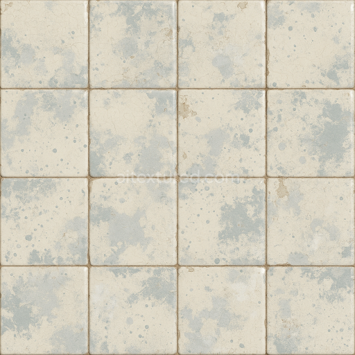 Seamless 3d texture pbr 8k glossy ceramic tiles with faint chalk paint residue
