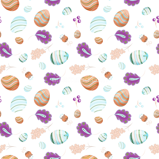 Seamless 3D PBR Texture of Colorful Easter Eggs and Floral Motifs Pattern