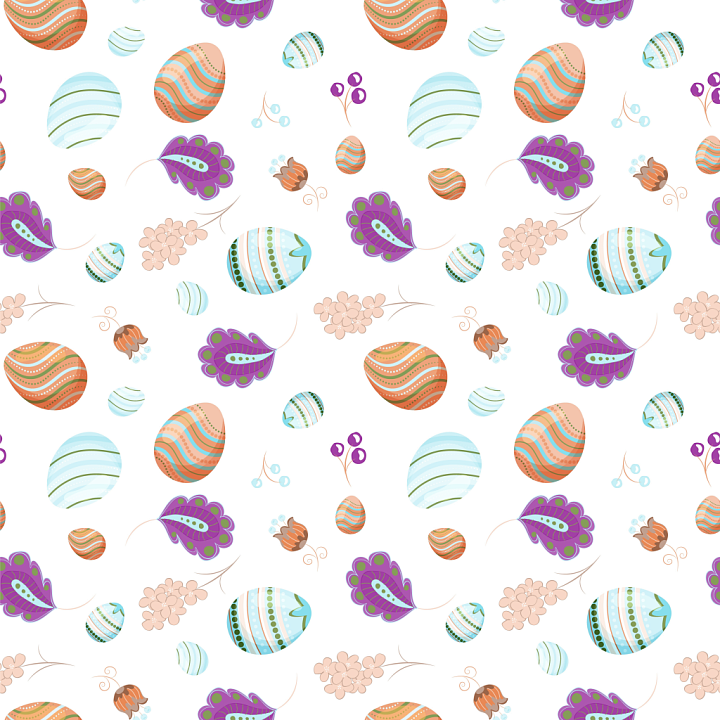 All Christmas Digital paper of Colorful Easter Eggs and Abstract Floral… seamless PBR texture preview