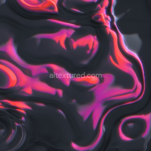 Preview — Seamless Plastic PBR Texture Featuring Neon Pink and Black Abstract Glow