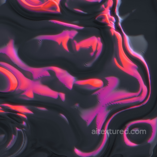 Seamless Plastic PBR Texture Featuring Neon Pink and Black Abstract Glow seamless Plastic PBR texture