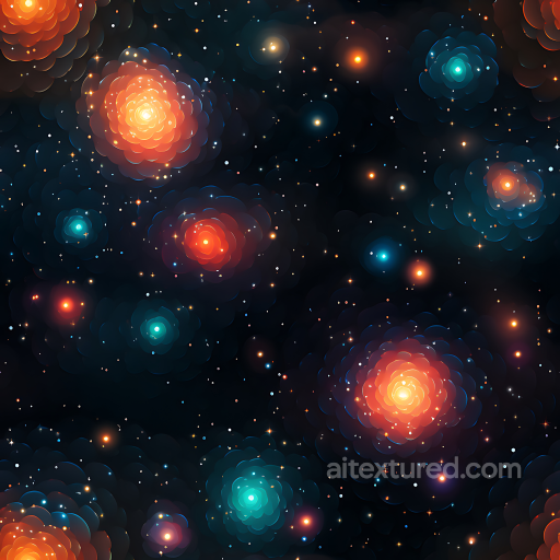 Space PBR Texture with Abstract Cosmic Nebula & Starfield seamless Star, space, planets PBR texture