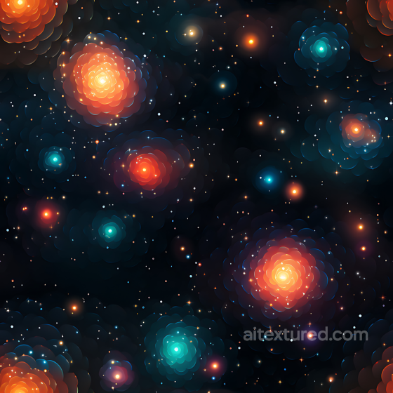 Space PBR Texture with Abstract Cosmic Nebula & Starfield Star, space, planets texture preview