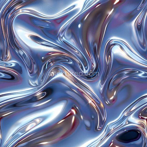 Seamless 3D PBR Texture of Glossy Fluid-Like Surface with Iridescent Highlights