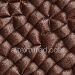 seamless Seamless 3D Quilted Brown Leather PBR Texture with Deep Grain and Padded Panels texture 8k free download PBR