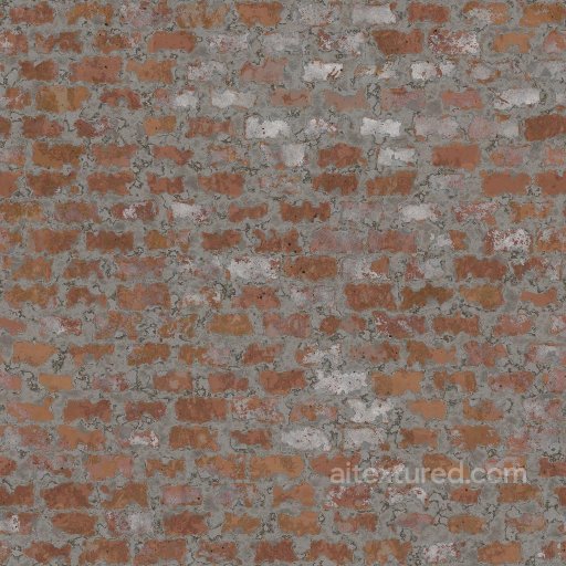 Red Brick Texture Partially Covered by Cement | Free PBR seamless Brick PBR texture