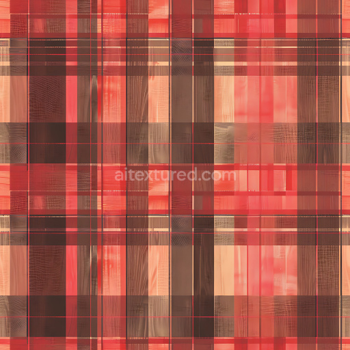 Seamless 3D PBR Plaid Fabric Texture with Warm Red and Brown Hues