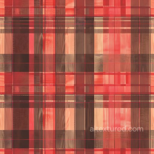 Seamless 3D PBR Plaid Fabric Texture with Warm Red and Brown Hues texture preview