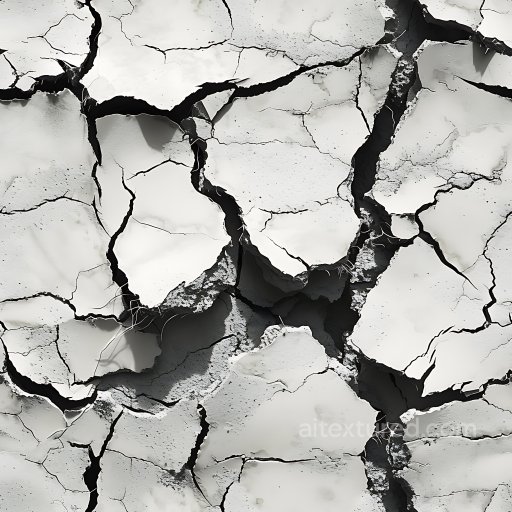 Cracked Plaster Texture Featuring Deep Fractures And Peeling Layers seamless Cracked & Holes PBR texture