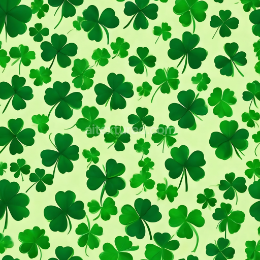 Seamless 3D PBR Digital Paper Texture Featuring Vibrant Green Shamrock Patterns