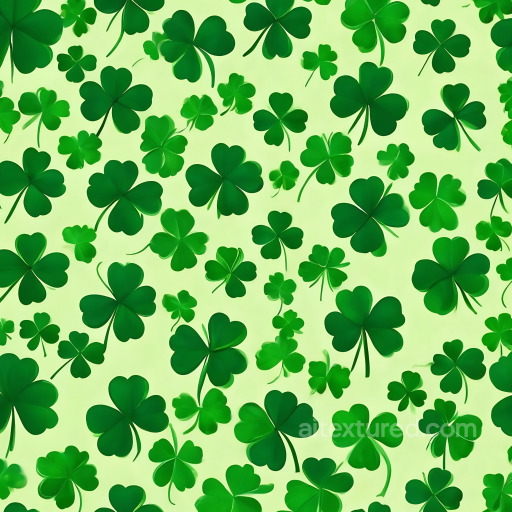 Digital Paper Texture Featuring Vibrant Green Shamrock Patterns seamless St patrick digital paper bundle PBR texture