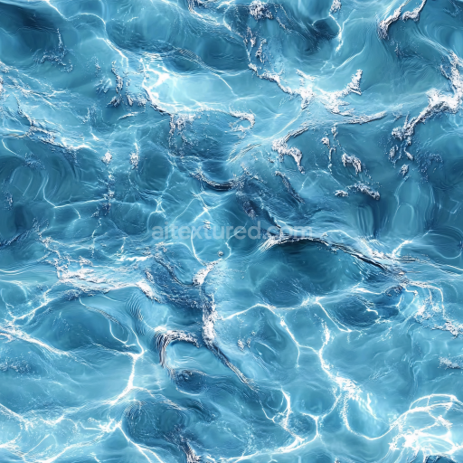 Seamless 3D PBR Texture of Realistic Pool Water with Bright Caustics and Subtle Ripples