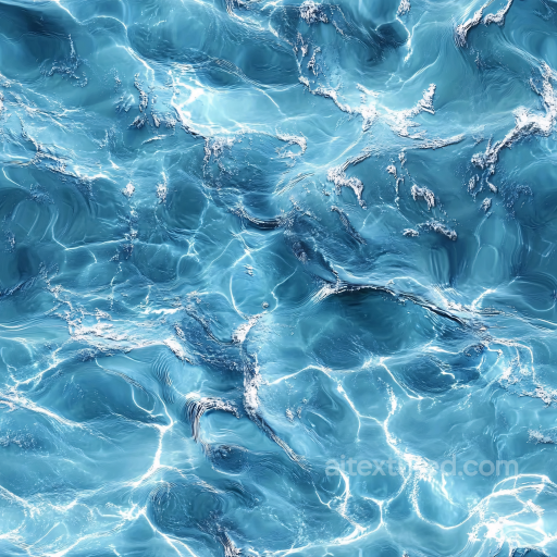 Realistic Pool Water Seamless Texture with Bright Caustics and Subtle Ripples seamless Water PBR texture