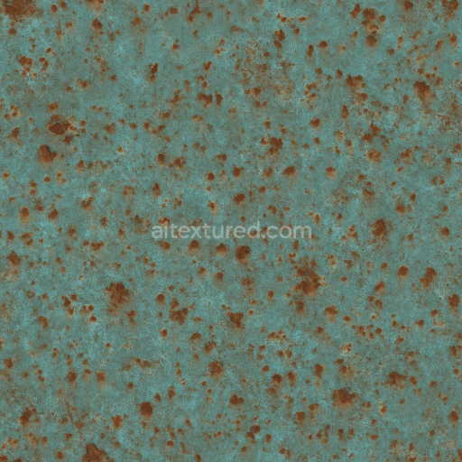 Seamless 3d texture pbr 8k oxidized copper surface with aged patina