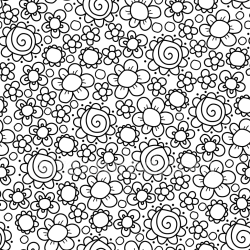 seamless Seamless 3D PBR Floral Doodle Pattern Texture in Black and White texture 8k free download PBR