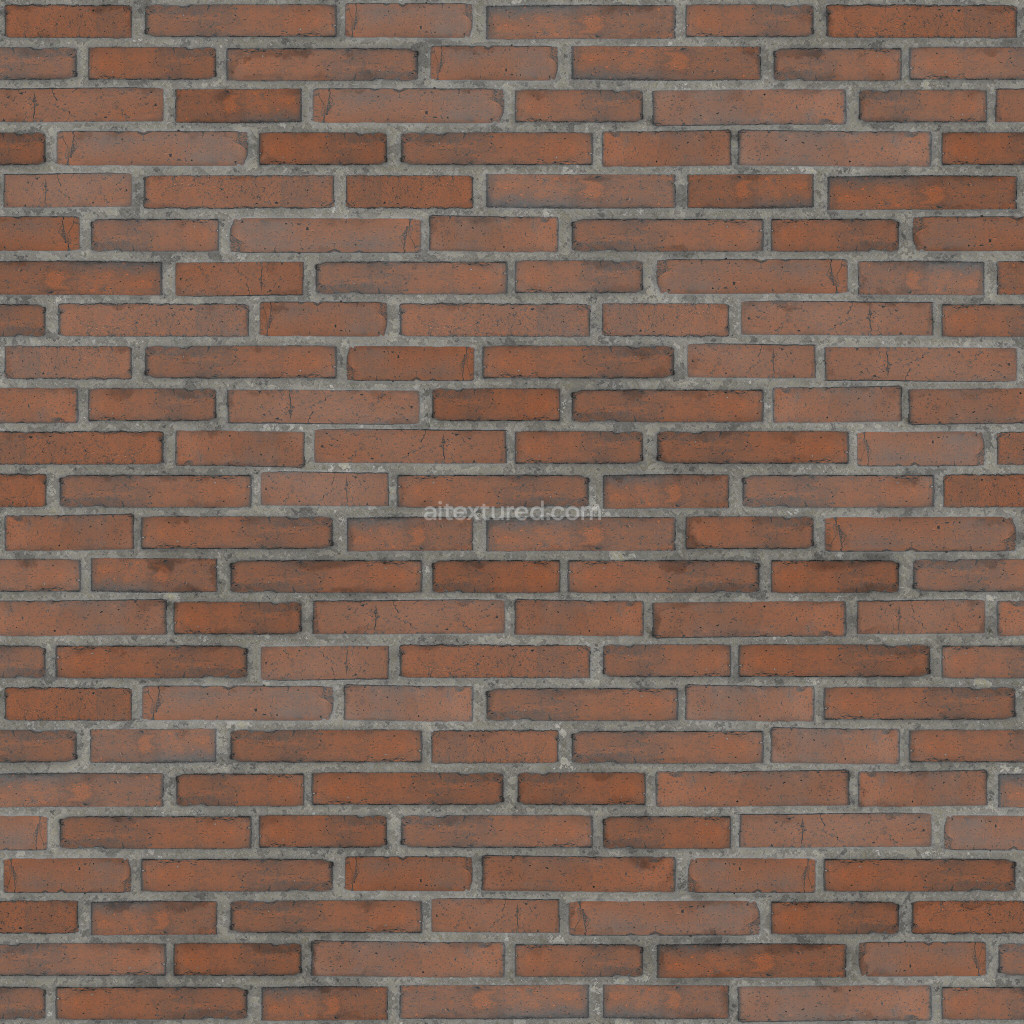 Seamless PBR brick texture with rich colors and details