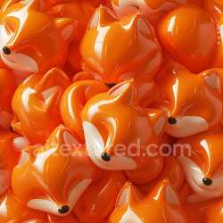 seamless Seamless 3D Inflated PBR Texture of Glossy Orange Toy Fox Vinyl Pattern texture 8k free download PBR