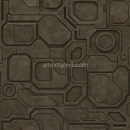 Aged Futuristic Panel Texture Seamless 1024X1024