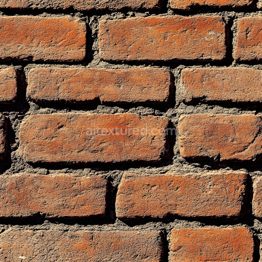 Seamless 3D PBR Cracked Red Brick Wall Texture with Rough Mortar Detail