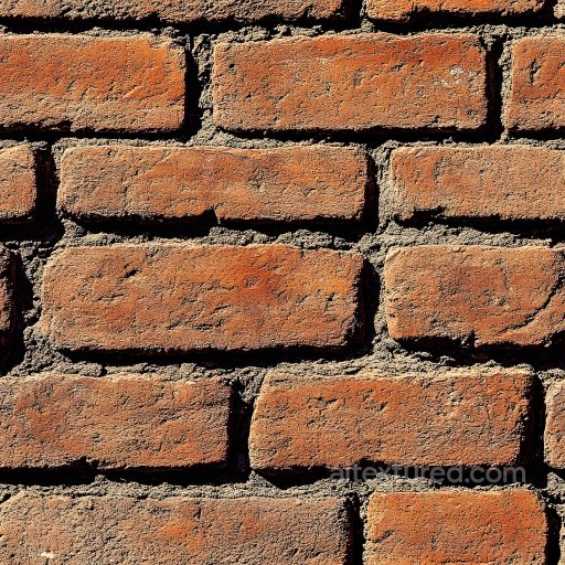 Cracked Red Brick Wall Texture with Rough Mortar Detail seamless Brick PBR texture