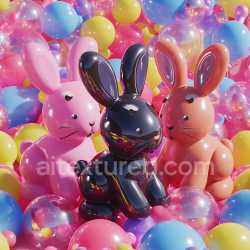 seamless Seamless 3D Inflated Glossy Vinyl Bunny Texture in Bright Pastel Colors texture 8k free download PBR