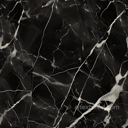 Black Marble PBR Texture Featuring Elegant White Vein Patterns seamless Marble PBR texture