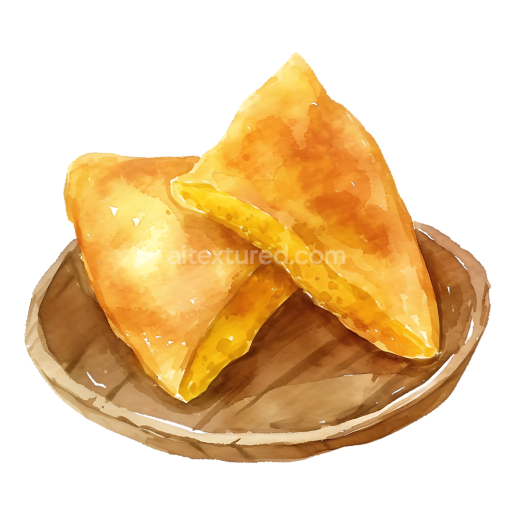 Watercolor Illustration of Paraguayan Chipa Guasu Corn Cake Breakfast