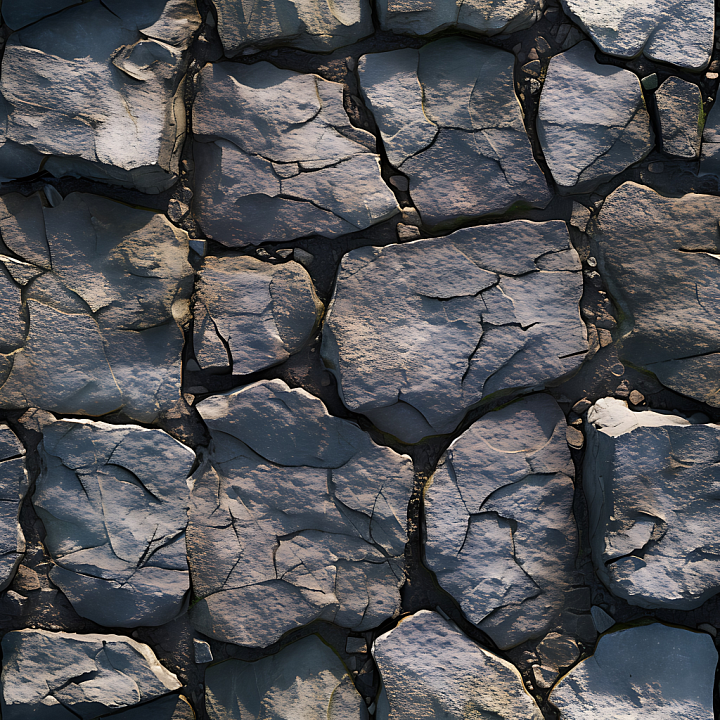 Cracked Stone Wall With Weathered Irregular Slabs And Rough Surface seamless PBR texture preview