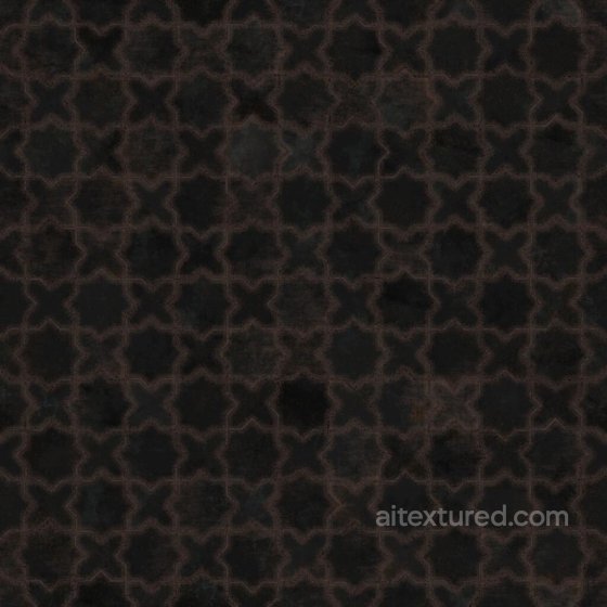 Retro Star and Cross Shaped Black Kitchen Tiles | Free PBR Tile texture preview