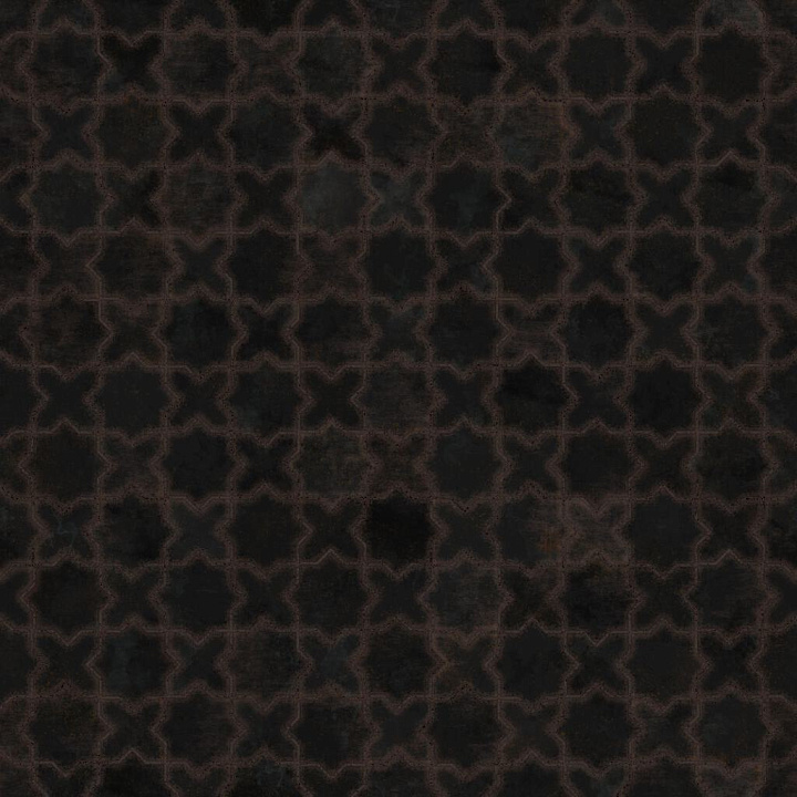 Retro Star and Cross Shaped Black Kitchen Tiles seamless PBR texture preview