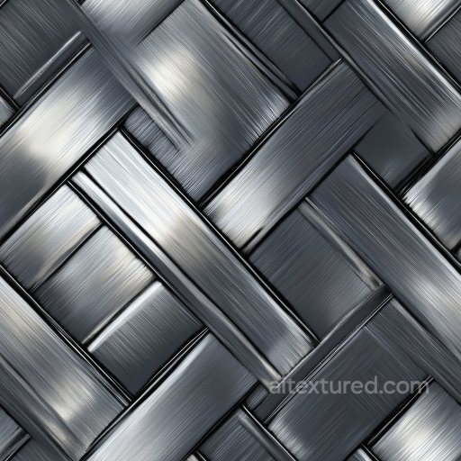 Brushed Steel Metal PBR Texture with Woven Panel Design seamless Metal PBR texture