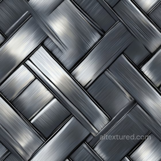 Brushed Steel Metal PBR Texture with Woven Panel Design Metal texture preview