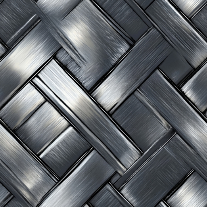 Brushed Steel Metal with Woven Panel Design seamless PBR texture preview