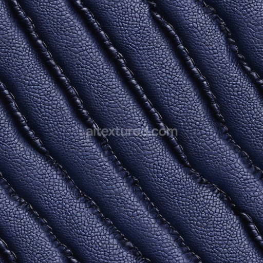 Preview — Seamless 3D PBR Navy Blue Pebbled Leather Texture with Stitched Panels