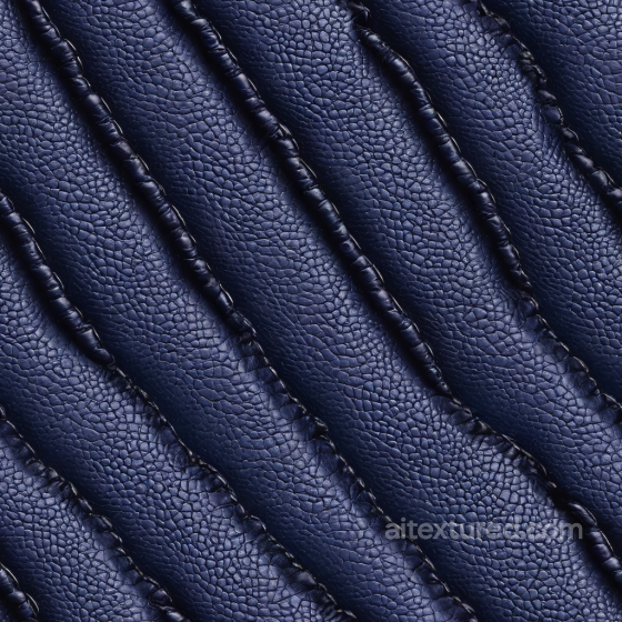 Navy Blue Pebbled Leather Texture with Stitched Panels Leather texture preview
