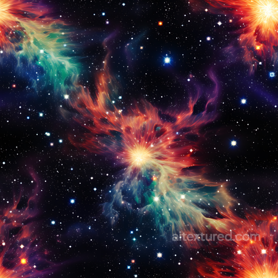 Space PBR Texture Featuring Vibrant Nebula Clouds and Starfield Star, space, planets texture preview
